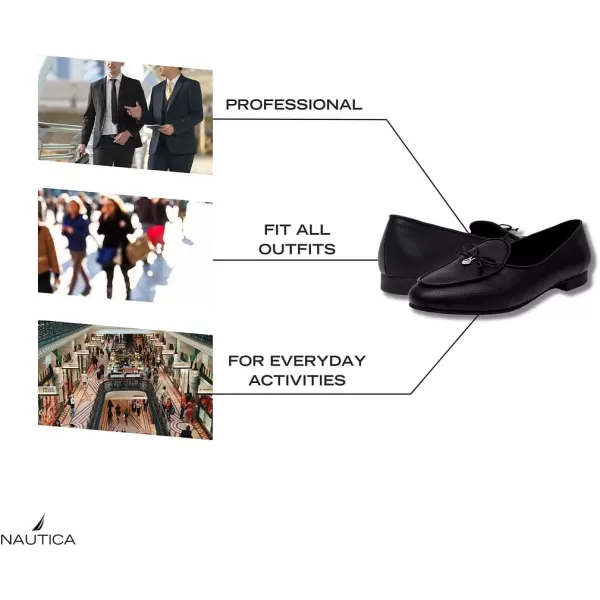 Nautica Woman Flat Loafers Designer Penny Shoes Slip On  Soft Durable and Flexible Luxury Resistant Lightweight  Comfortable Everyday Moccasins  KellineBlack
