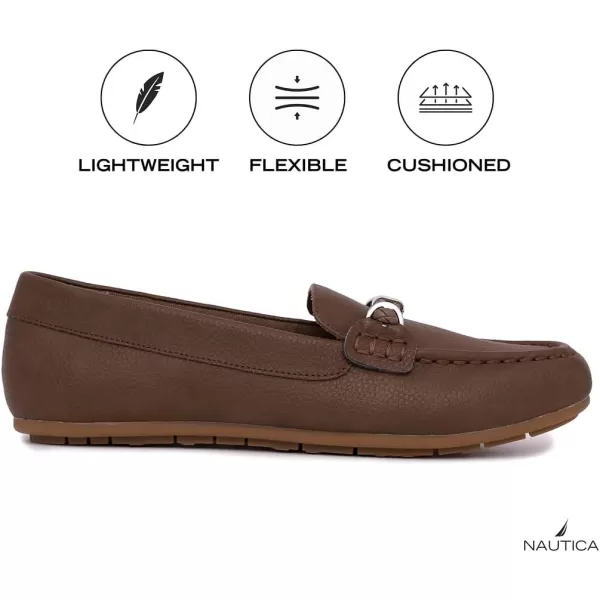 Nautica Woman Flat Loafers Designer Vegan Leather Penny Shoes Slip On  Soft Durable and Flexible Luxury Resistant Feel Lightweight amp Comfortable Memory Foam Everyday MoccasinsDk Taupe  Kini