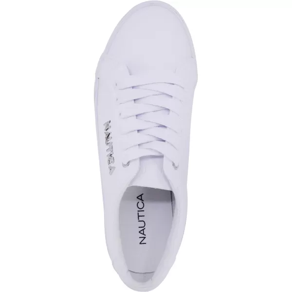 Nautica Women Fashion Sneaker Casual Shoes Steam LaceUpSlip OnArentwhite