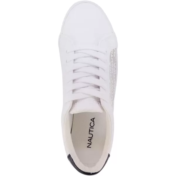 Nautica Women Fashion Sneaker Casual Shoes Steam LaceUpSlip OnSatsuwhite