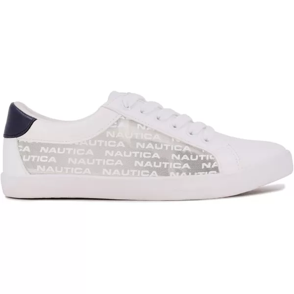Nautica Women Fashion Sneaker Casual Shoes Steam LaceUpSlip OnSatsuwhite