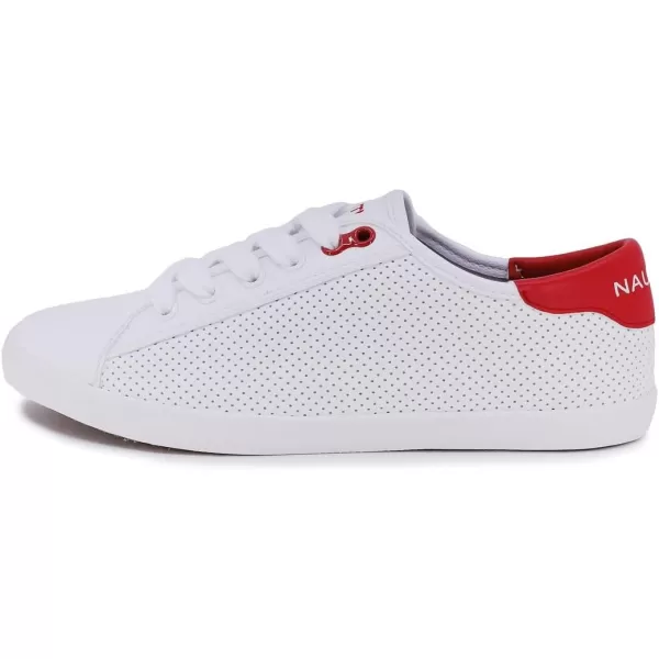 Nautica Women Fashion Sneaker LaceUp Tennis Casual Shoes for LadiesWhite Redlanyard X