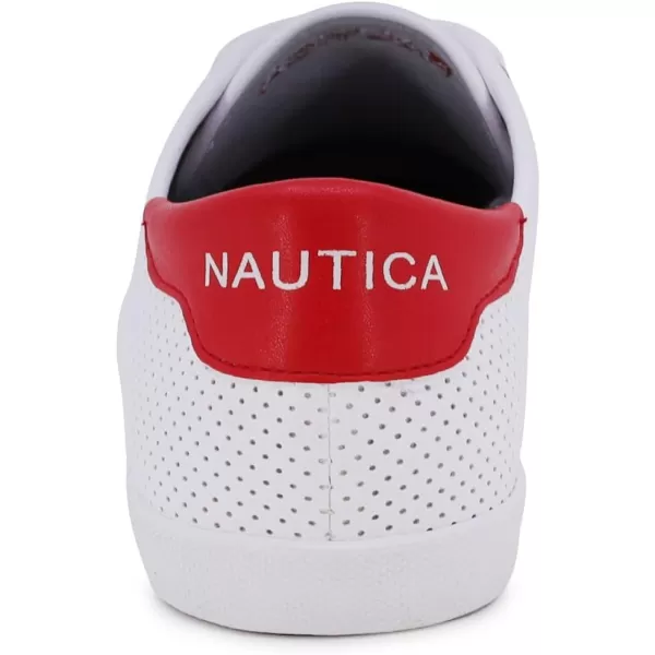 Nautica Women Fashion Sneaker LaceUp Tennis Casual Shoes for LadiesWhite Redlanyard X