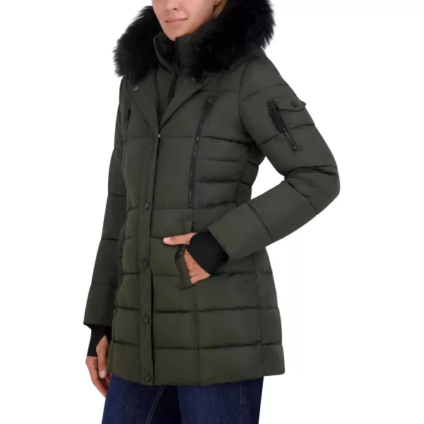 Nautica Womens 34 Heavyweight Mist Puffer JacketMilitary Green