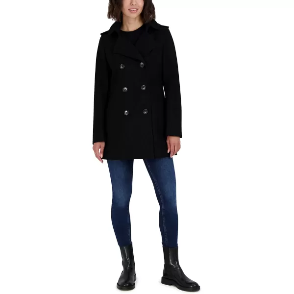 Nautica Womens 34 Hooded Peacoat OuterwearBlack