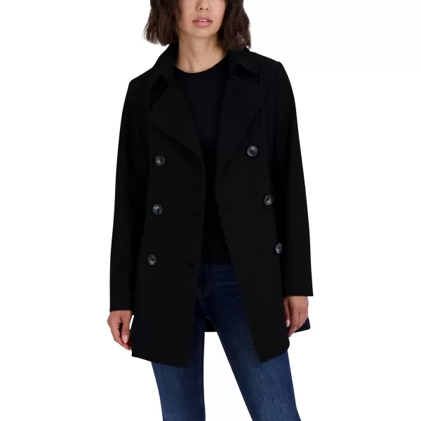 Nautica Womens 34 Hooded Peacoat OuterwearBlack