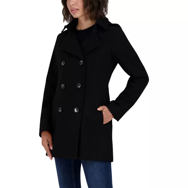 Nautica Womens 34 Hooded Peacoat OuterwearBlack