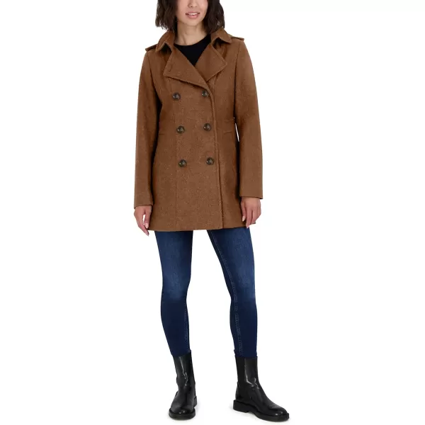 Nautica Womens 34 Hooded Peacoat OuterwearCamel