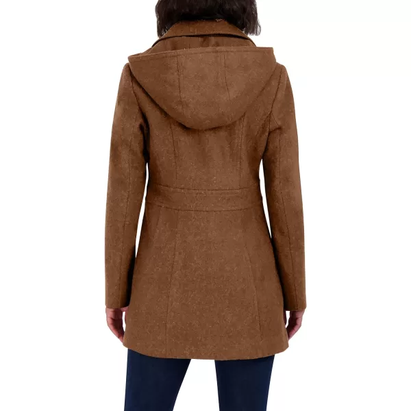 Nautica Womens 34 Hooded Peacoat OuterwearCamel