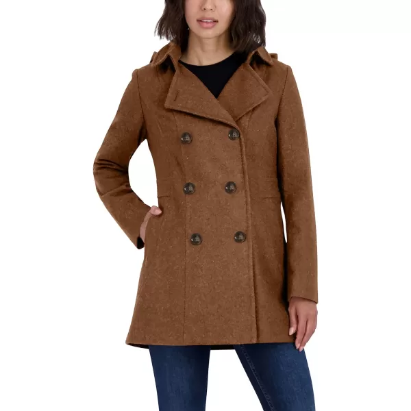 Nautica Womens 34 Hooded Peacoat OuterwearCamel