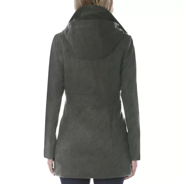 Nautica Womens 34 Hooded Peacoat OuterwearCharcoal