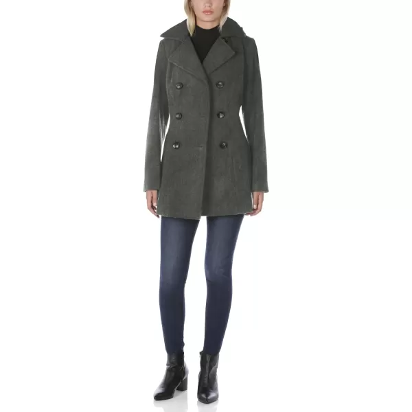 Nautica Womens 34 Hooded Peacoat OuterwearCharcoal