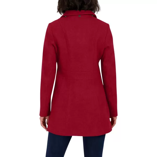 Nautica Womens 34 Hooded Peacoat OuterwearDeep Nautica Red