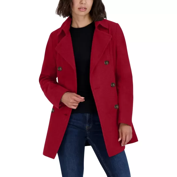 Nautica Womens 34 Hooded Peacoat OuterwearDeep Nautica Red