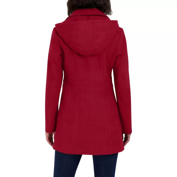 Nautica Womens 34 Hooded Peacoat OuterwearNautica Red
