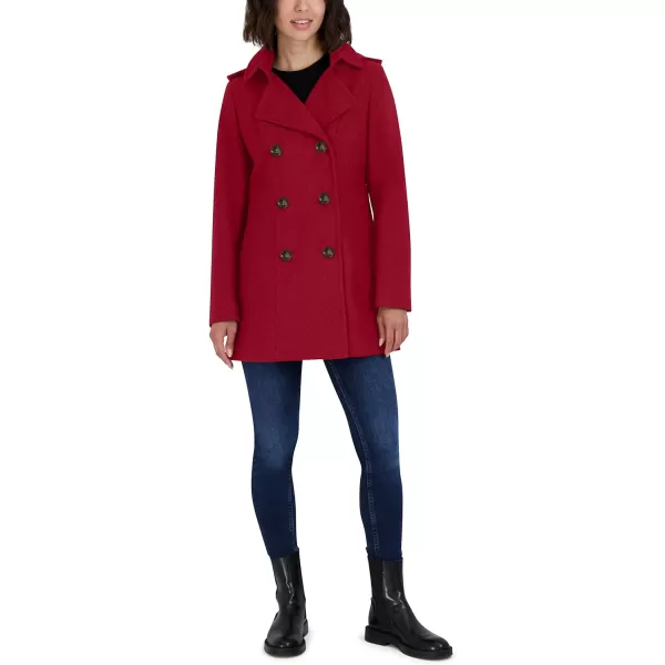 Nautica Womens 34 Hooded Peacoat OuterwearNautica Red