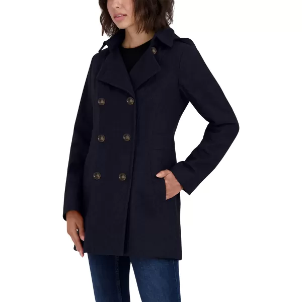 Nautica Womens 34 Hooded Peacoat OuterwearNavy Seas