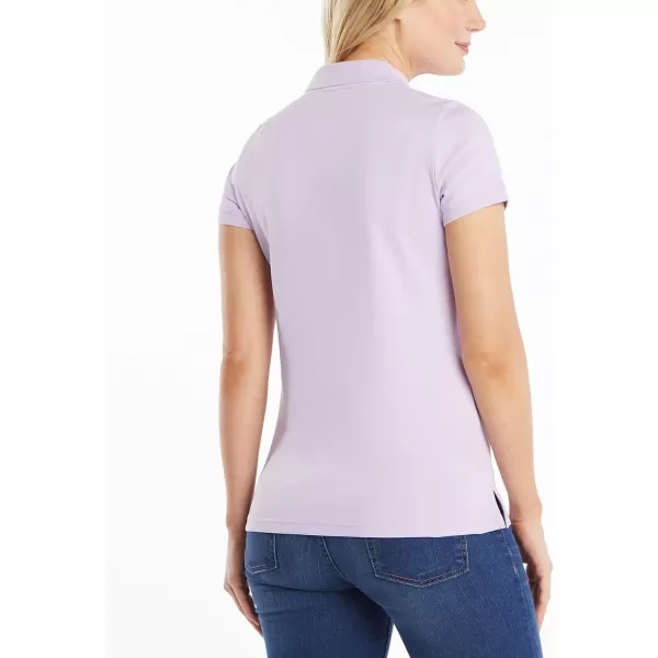 Nautica Womens 3Button Short Sleeve Breathable 100 Cotton Polo ShirtLavendula