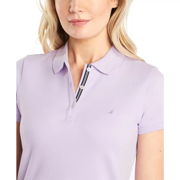 Nautica Womens 3Button Short Sleeve Breathable 100 Cotton Polo ShirtLavendula