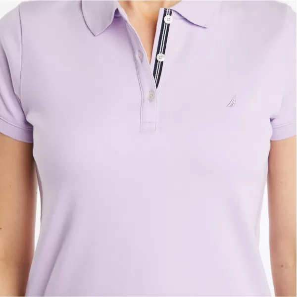 Nautica Womens 3Button Short Sleeve Breathable 100 Cotton Polo ShirtLavendula