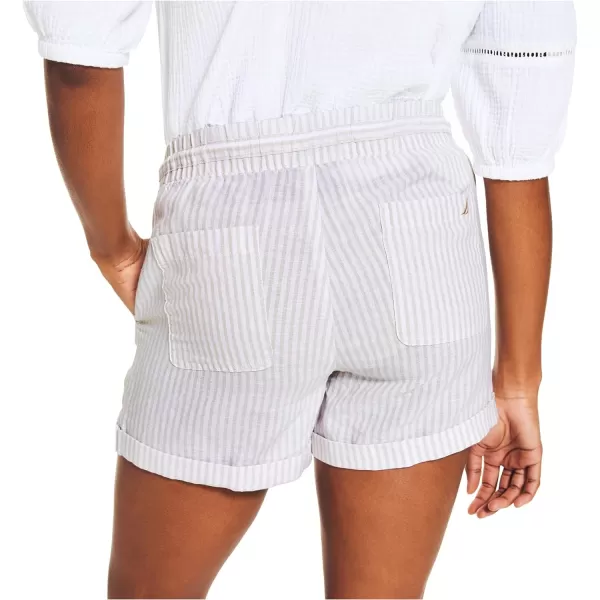 Nautica Womens 45 Sustainably Crafted Linen Striped ShortSummer Rain