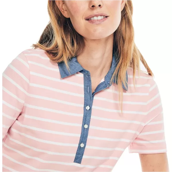 Nautica Womens 5Button PoloAloha Pink