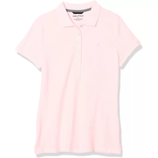 Nautica Womens 5Button Short Sleeve Cotton Polo ShirtCradle Pink