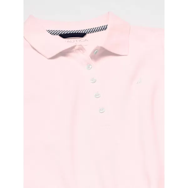 Nautica Womens 5Button Short Sleeve Cotton Polo ShirtCradle Pink