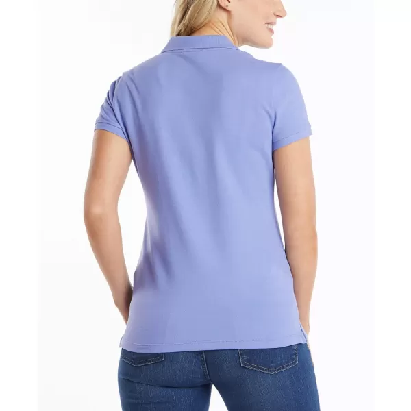 Nautica Womens 5Button Short Sleeve Cotton Polo ShirtDeep Peri