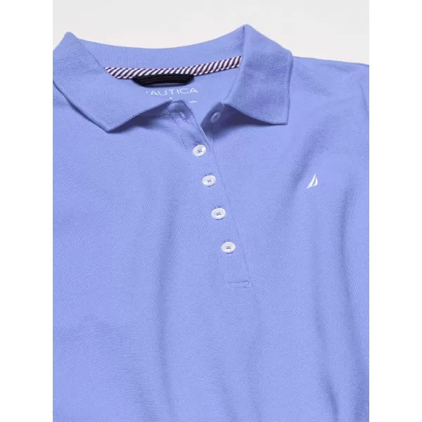Nautica Womens 5Button Short Sleeve Cotton Polo ShirtDeep Peri