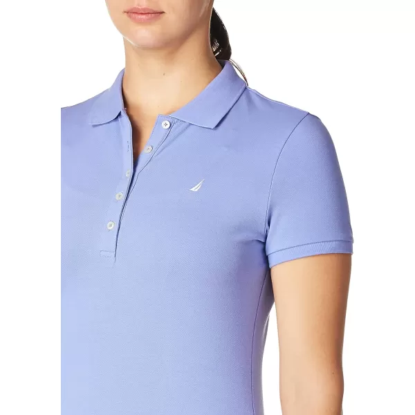 Nautica Womens 5Button Short Sleeve Cotton Polo ShirtDeep Peri