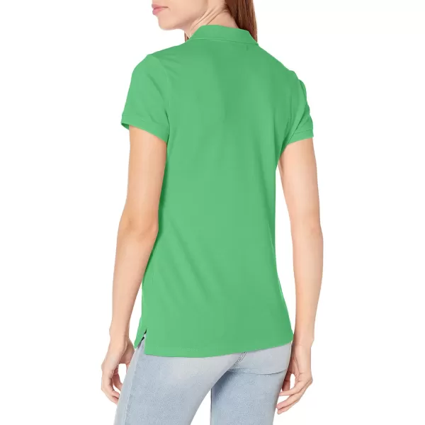 Nautica Womens 5Button Short Sleeve Cotton Polo ShirtLeaf Green