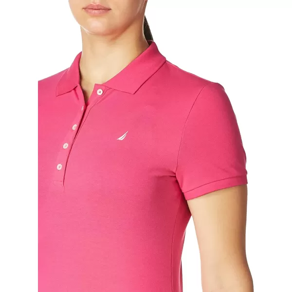 Nautica Womens 5Button Short Sleeve Cotton Polo ShirtLeis Pink