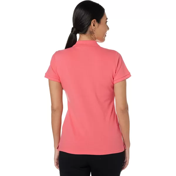 Nautica Womens 5Button Short Sleeve Cotton Polo ShirtMelon Pink