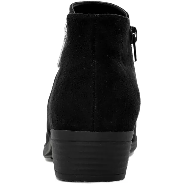 Nautica Womens Ankle Boot with Side Zipper  Stylish Dress Boot for Women  Featuring a Low Heel Chic Design and Versatile Sizing  The Perfect Ankle Bootie for Dressy and Casual Occasions  AlaraBlack Micro