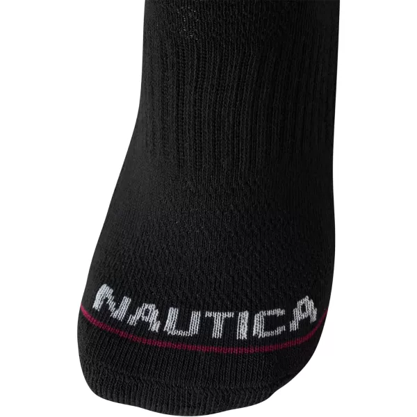 Nautica Womens Athletic Socks  Cushioned Low Cut Ankle Socks 12 PackBlack Tab