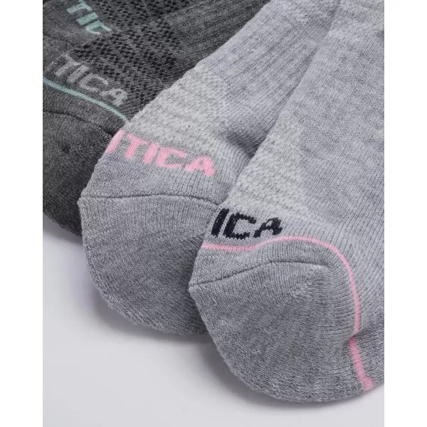 Nautica Womens Athletic Socks  Cushioned Low Cut Ankle Socks 12 PackGrey Tab