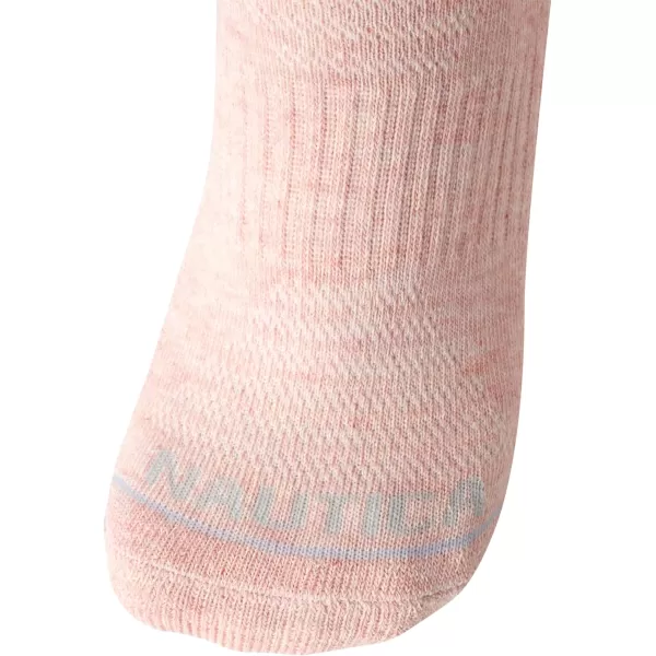 Nautica Womens Athletic Socks  Cushioned Low Cut Ankle Socks 12 PackPink Heather Tab