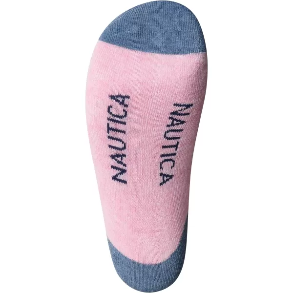 Nautica Womens Athletic Socks  Cushioned Low Cut Ankle Socks 12 PackPinkWhite Assorted