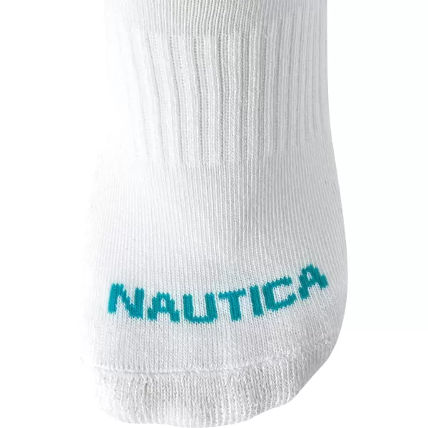 Nautica Womens Athletic Socks  Cushioned Low Cut Ankle Socks 12 PackWhite