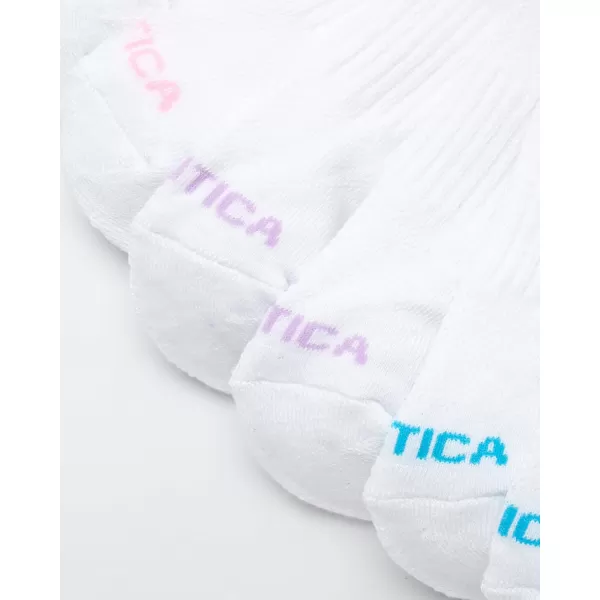 Nautica Womens Athletic Socks  Cushioned Low Cut Ankle Socks 12 PackWhite Pattern