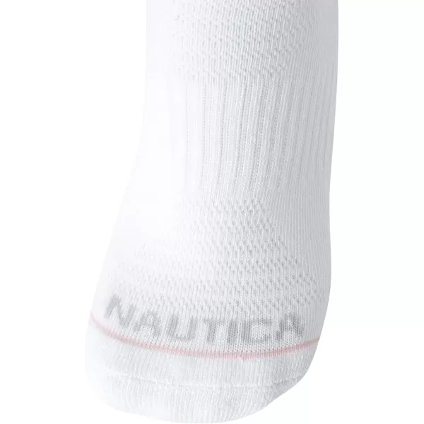 Nautica Womens Athletic Socks  Cushioned Low Cut Ankle Socks 12 PackWhite Tab