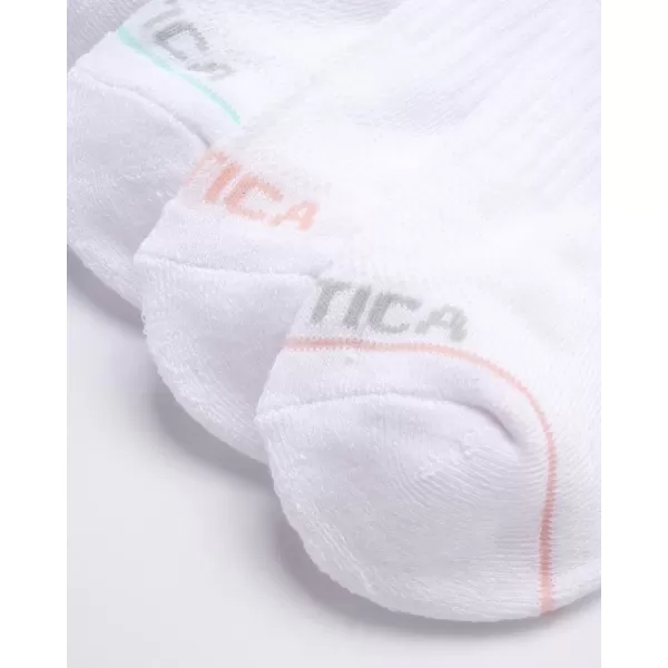 Nautica Womens Athletic Socks  Cushioned Low Cut Ankle Socks 12 PackWhite Tab