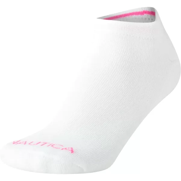 Nautica Womens Athletic Socks  Cushioned Low Cut Ankle Socks 12 PackWhiteNavy Stripes