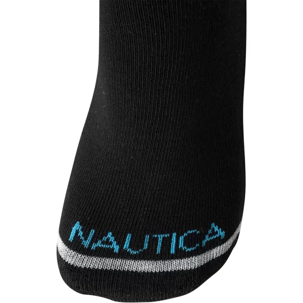 Nautica Womens Comfort Cushioned Quarter Cut Moisture Control Athletic Socks 6 PackBlack