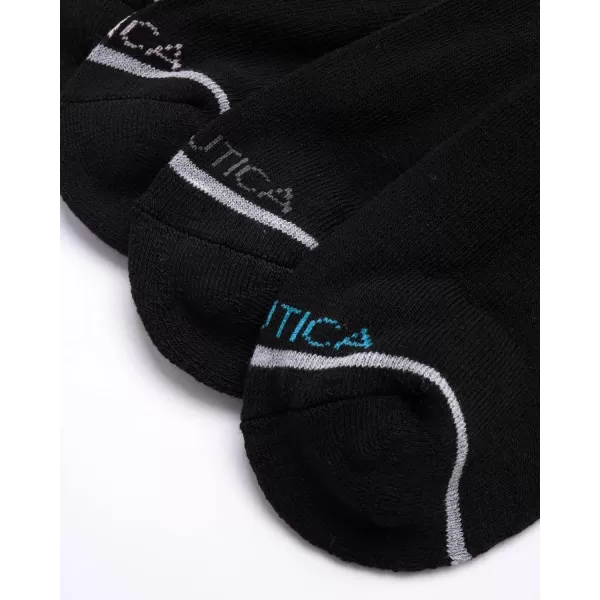 Nautica Womens Comfort Cushioned Quarter Cut Moisture Control Athletic Socks 6 PackBlack