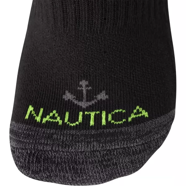 Nautica Womens Comfort Cushioned Quarter Cut Moisture Control Athletic Socks 6 PackBlack Assorted