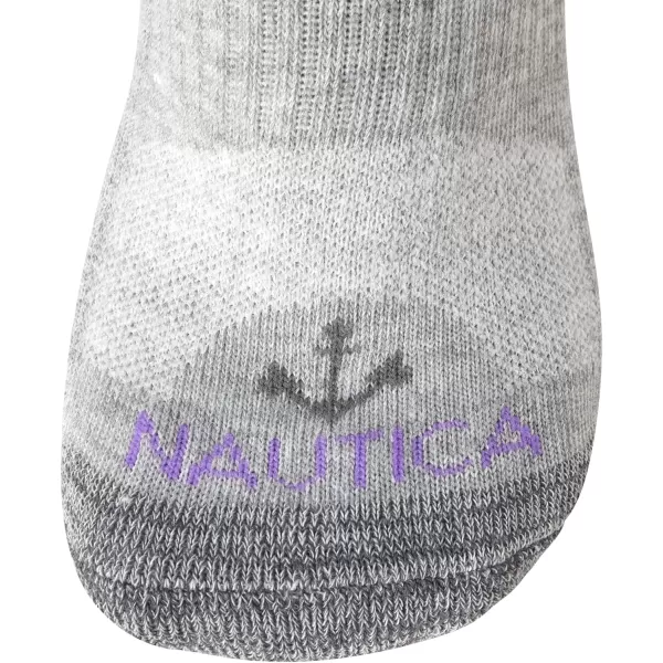 Nautica Womens Comfort Cushioned Quarter Cut Moisture Control Athletic Socks 6 PackGreyBlack