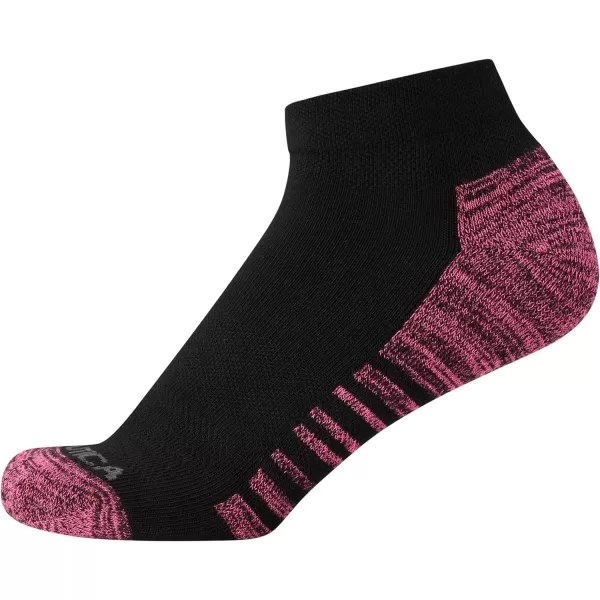 Nautica Womens Comfort Cushioned Quarter Cut Moisture Control Athletic Socks 6 PackPure Black