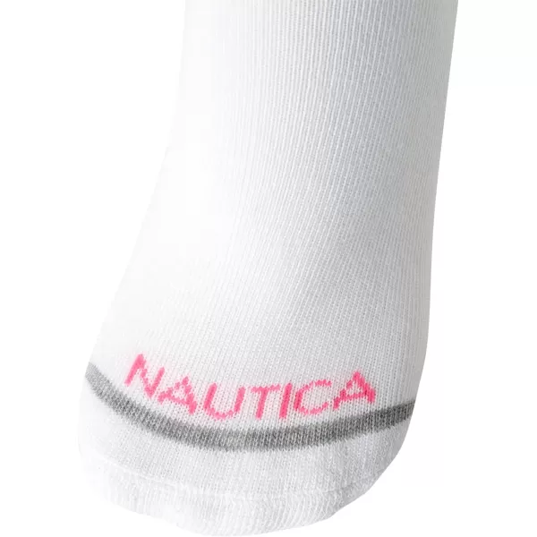 Nautica Womens Comfort Cushioned Quarter Cut Moisture Control Athletic Socks 6 PackWhite